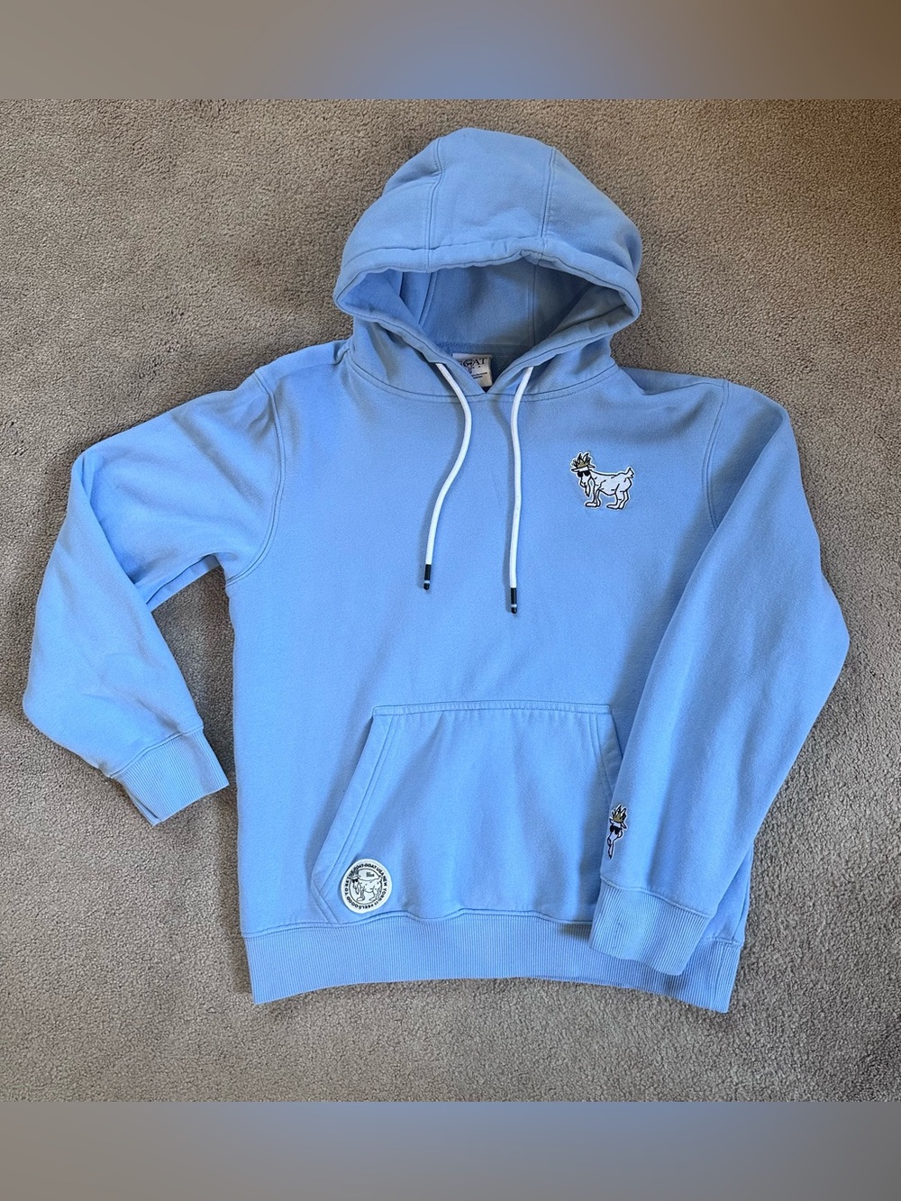 GOAT USA Hoodie Pullover Hooded Baby Blue Sweater Size XS